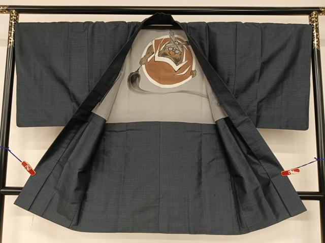 平和屋着物●男性　本場大島紬　アンサンブル　亀甲絣　正絹　逸品　AAAV7479zg