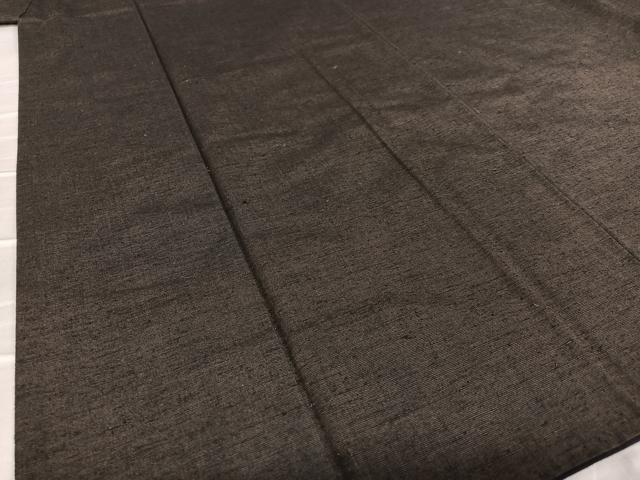 平和屋着物●男性　紬　アンサンブル　色無地　黒鳶色　正絹　逸品　AAAV7482zg