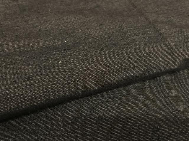 平和屋着物●男性　紬　アンサンブル　色無地　黒鳶色　正絹　逸品　AAAV7482zg