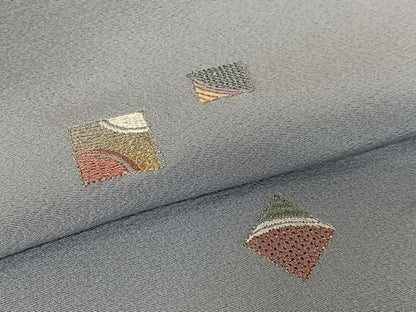平和屋着物●訪問着 刺繍 色紙文 金銀糸 正絹 逸品 AAAV7487zg