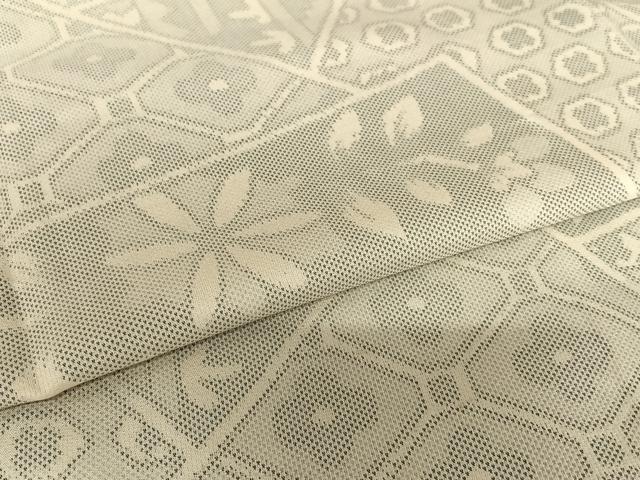 平和屋着物●上質な紬 切嵌花文 正絹 逸品 AAAV7488zg