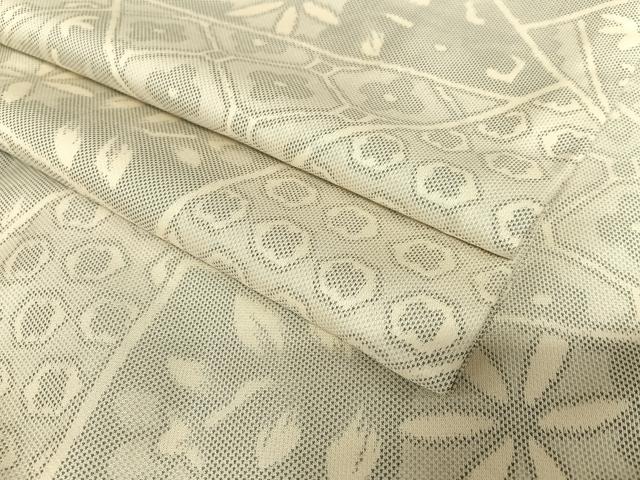 平和屋着物●上質な紬 切嵌花文 正絹 逸品 AAAV7488zg