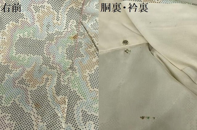 平和屋着物●本場大島紬 白大島 一元絣 霞文 正絹 逸品 AAAV7496zg