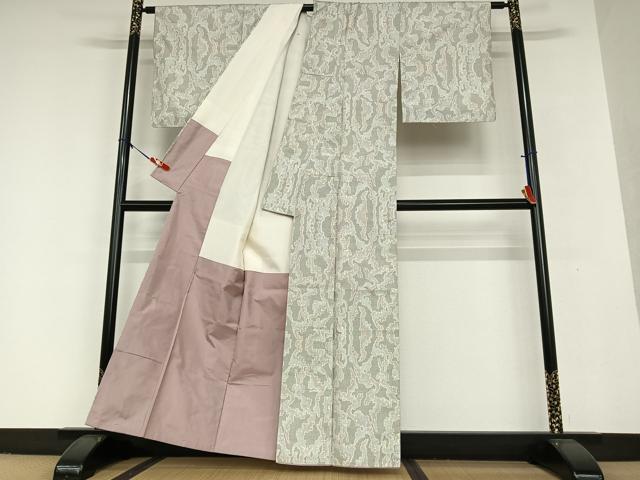 平和屋着物●本場大島紬 白大島 一元絣 霞文 正絹 逸品 AAAV7496zg