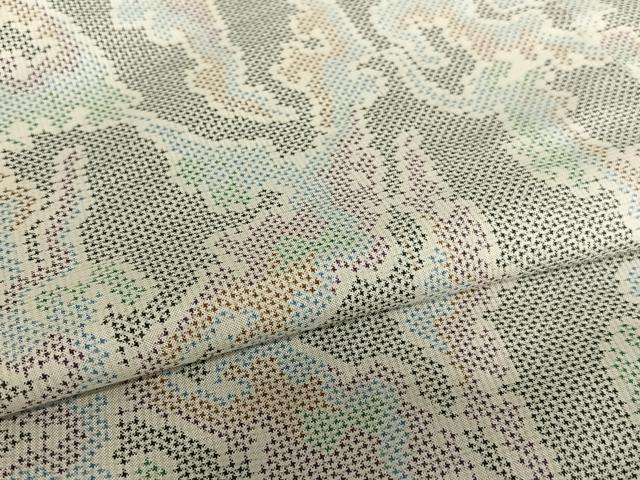 平和屋着物●本場大島紬 白大島 一元絣 霞文 正絹 逸品 AAAV7496zg