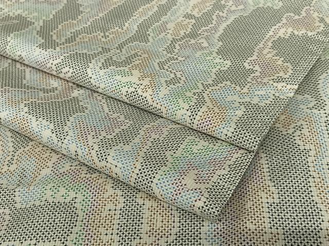 平和屋着物●本場大島紬 白大島 一元絣 霞文 正絹 逸品 AAAV7496zg