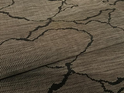 平和屋着物●本場大島紬 泥染め 雲重ね文 黒地 正絹 逸品 AAAV7498zg