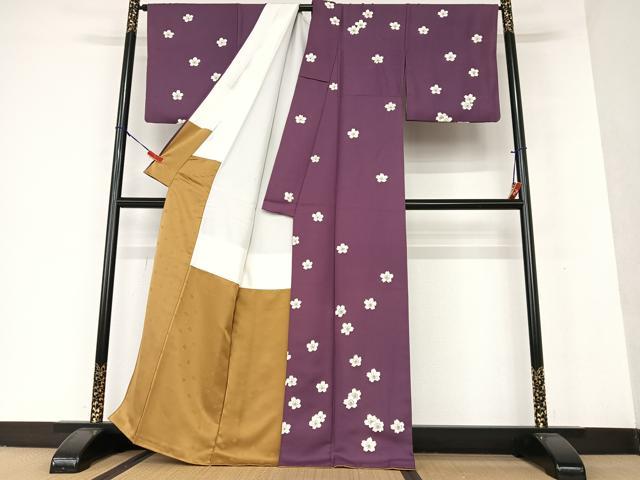 平和屋着物●二代目清次郎 手描き 訪問着 舞桜 金彩 正絹 逸品 AAAV7510zg