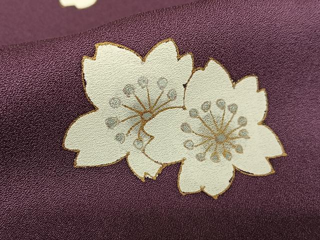平和屋着物●二代目清次郎 手描き 訪問着 舞桜 金彩 正絹 逸品 AAAV7510zg