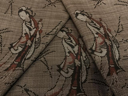 平和屋着物●本場大島紬　泥染め　カタス9マルキ　女人文　敷松葉　正絹　逸品　AAAV7511zg