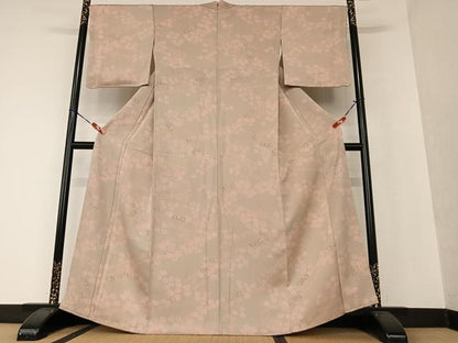 平和屋着物●上質な小紋 手描き 舞花文 正絹 逸品 AAAV7513zg