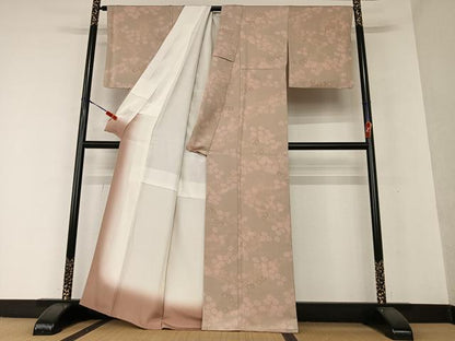 平和屋着物●上質な小紋 手描き 舞花文 正絹 逸品 AAAV7513zg