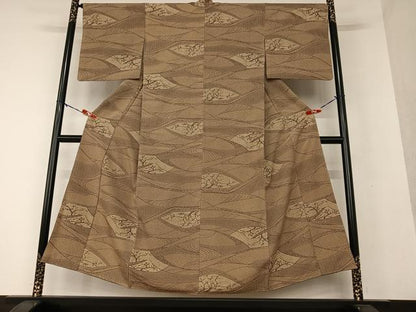平和屋着物●お召 枝花文 正絹 逸品 AAAV7515zg