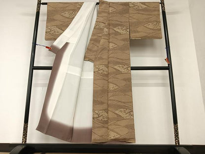 平和屋着物●お召 枝花文 正絹 逸品 AAAV7515zg