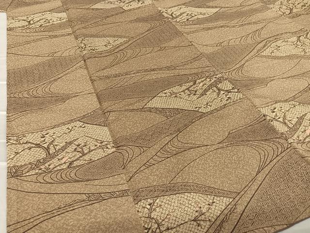 平和屋着物●お召 枝花文 正絹 逸品 AAAV7515zg