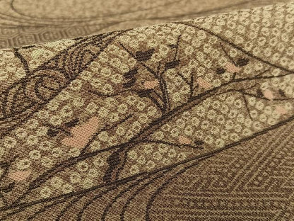平和屋着物●お召 枝花文 正絹 逸品 AAAV7515zg