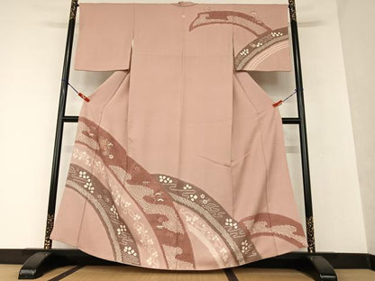 平和屋着物●訪問着 絞り 刺繍 松竹梅 金彩 正絹 逸品 AAAV7526zg
