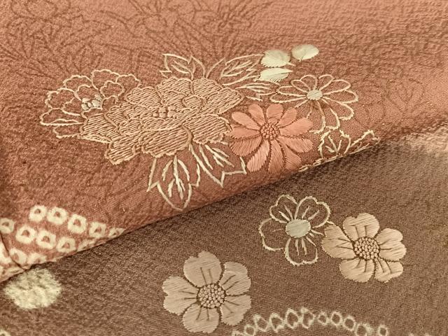 平和屋着物●訪問着 絞り 刺繍 松竹梅 金彩 正絹 逸品 AAAV7526zg