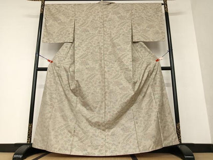 平和屋着物●本場大島紬 一元7マルキ 渡り橋風景草花文 正絹 逸品 未使用 AAAV7533zg