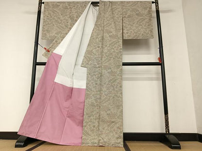 平和屋着物●本場大島紬 一元7マルキ 渡り橋風景草花文 正絹 逸品 未使用 AAAV7533zg