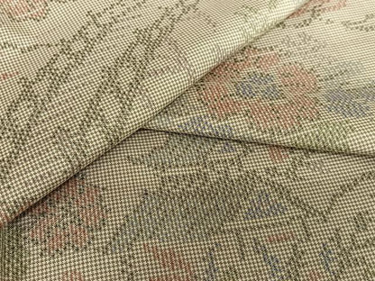 平和屋着物●本場大島紬 一元7マルキ 渡り橋風景草花文 正絹 逸品 未使用 AAAV7533zg