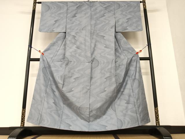 平和屋着物●本場大島紬 カタス7マルキ 総絣 よろけ縞 正絹 逸品 AAAV7537zg