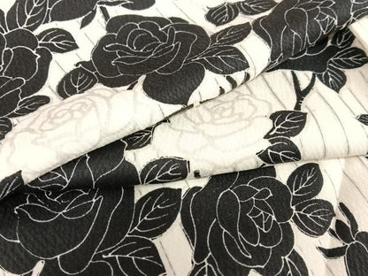 平和屋着物●上質な小紋 薔薇 縞 正絹 逸品 AAAV7555zg