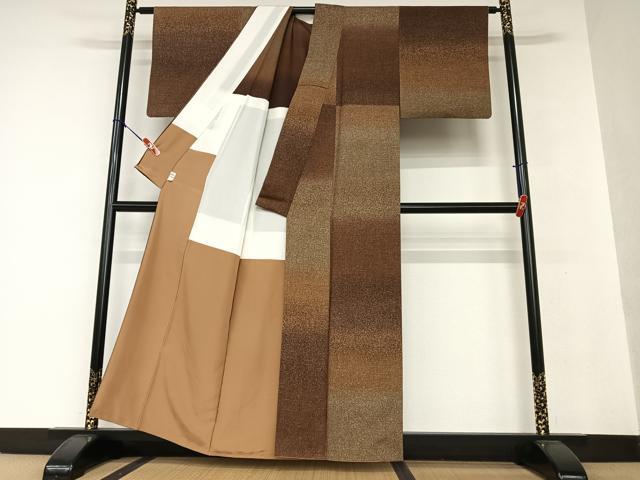平和屋着物●上質な小紋　作家物　南出峯雨　霞文　暈し染め　鈴乃屋扱い　正絹　逸品　AAAV7560zg