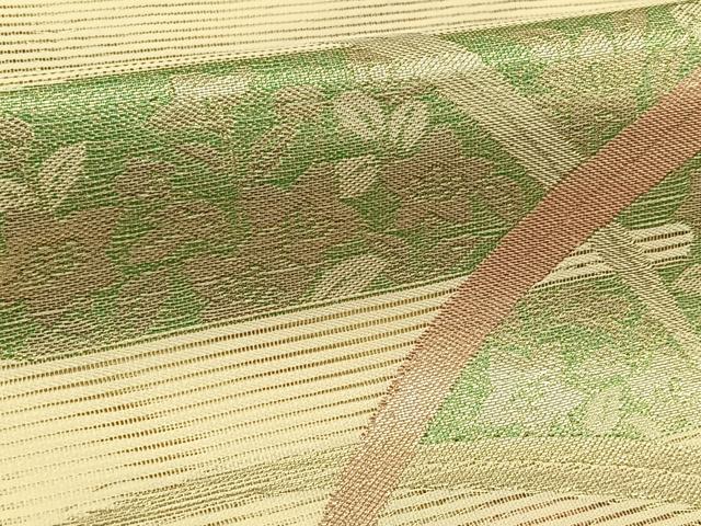 平和屋着物＊夏物 六通柄袋帯 霞芝文 金糸 正絹 逸品 AAAV7662jh