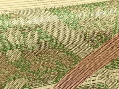 平和屋着物＊夏物 六通柄袋帯 霞芝文 金糸 正絹 逸品 AAAV7662jh