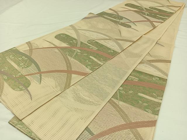平和屋着物＊夏物 六通柄袋帯 霞芝文 金糸 正絹 逸品 AAAV7662jh