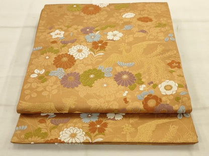平和屋着物◎六通柄袋帯 唐織 鳳凰花文 金糸 正絹 逸品 AAAV7838sw