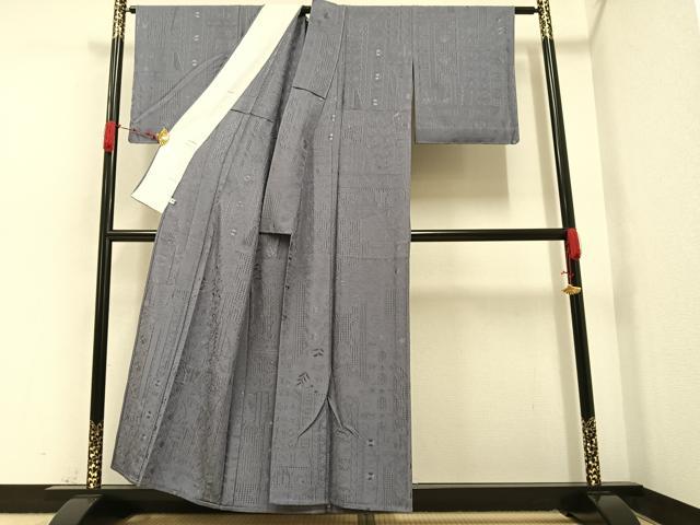 平和屋着物▽極上　色無地　総刺繍　単衣　中国三大刺繍　スワトウ刺繍　汕頭刺繍　草花文　正絹　逸品　未使用　AAAV7842ph