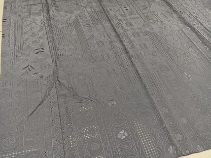 平和屋着物▽極上　色無地　総刺繍　単衣　中国三大刺繍　スワトウ刺繍　汕頭刺繍　草花文　正絹　逸品　未使用　AAAV7842ph