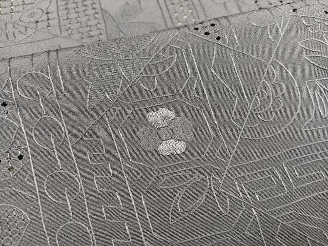 平和屋着物▽極上　色無地　総刺繍　単衣　中国三大刺繍　スワトウ刺繍　汕頭刺繍　草花文　正絹　逸品　未使用　AAAV7842ph