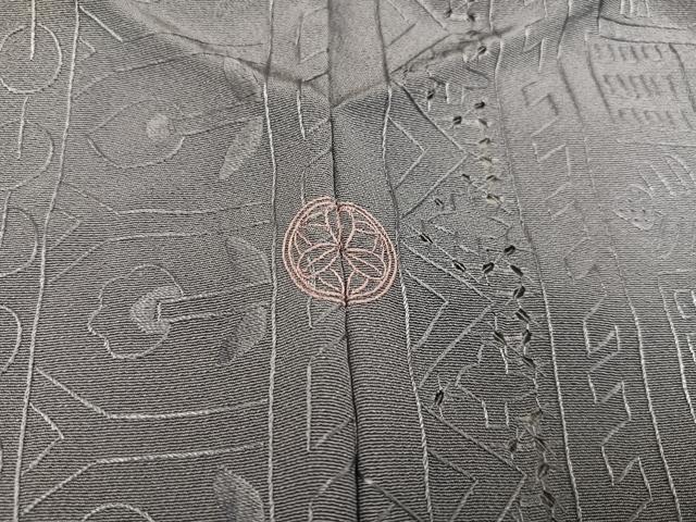 平和屋着物▽極上　色無地　総刺繍　単衣　中国三大刺繍　スワトウ刺繍　汕頭刺繍　草花文　正絹　逸品　未使用　AAAV7842ph