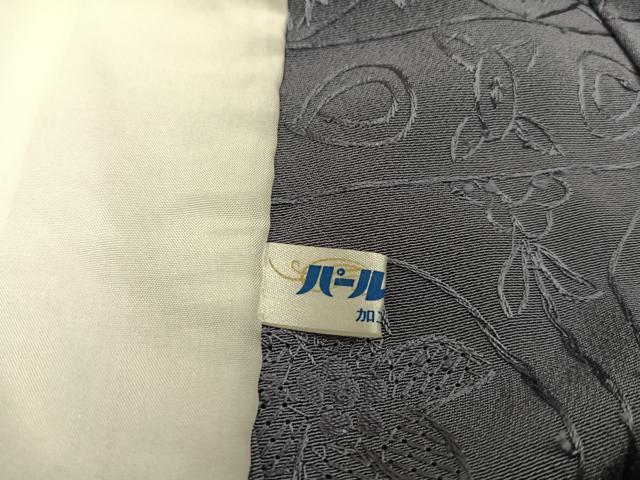 平和屋着物▽極上　色無地　総刺繍　単衣　中国三大刺繍　スワトウ刺繍　汕頭刺繍　草花文　正絹　逸品　未使用　AAAV7842ph