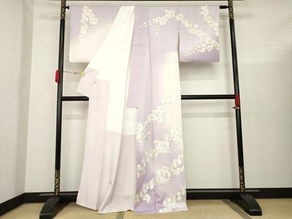 平和屋着物●訪問着　総刺繍　胡蝶蘭　暈し染　金糸　正絹　逸品　AAAY1911ck