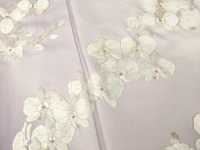 平和屋着物●訪問着　総刺繍　胡蝶蘭　暈し染　金糸　正絹　逸品　AAAY1911ck