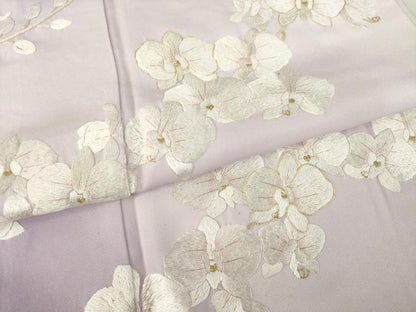 平和屋着物●訪問着　総刺繍　胡蝶蘭　暈し染　金糸　正絹　逸品　AAAY1911ck