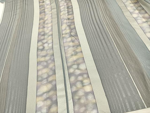 平和屋着物▽上質な小紋　単衣　間道　丹後ちりめん　反端付き　ロング丈　正絹　逸品　AAAV8323fy