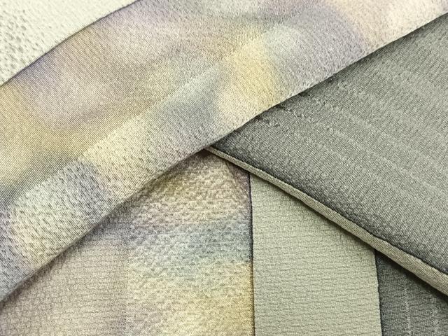 平和屋着物▽上質な小紋　単衣　間道　丹後ちりめん　反端付き　ロング丈　正絹　逸品　AAAV8323fy