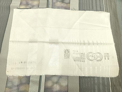 平和屋着物▽上質な小紋　単衣　間道　丹後ちりめん　反端付き　ロング丈　正絹　逸品　AAAV8323fy