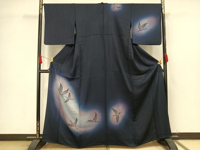 平和屋着物▽訪問着 単衣 飛鳥文 暈し染め 正絹 逸品 AAAV8324fy