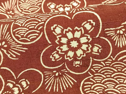平和屋着物▽上質な小紋 単衣 紬地 花づくし 正絹 逸品 未使用 AAAV8325fy