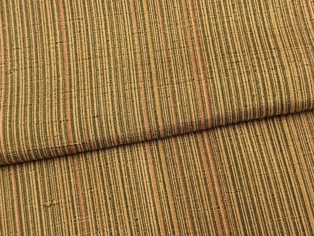 平和屋着物▽上質な紬　単衣　縞　正絹　逸品　AAAV8330fy