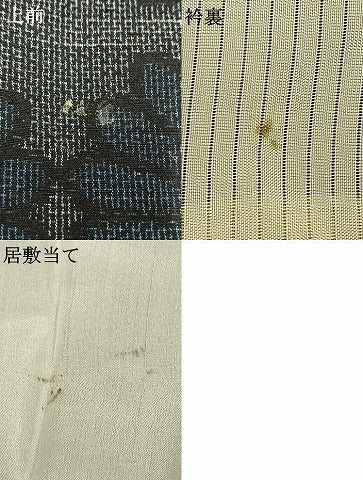 平和屋着物▽上質な紬 単衣 花づくし 正絹 逸品 AAAV8331fy