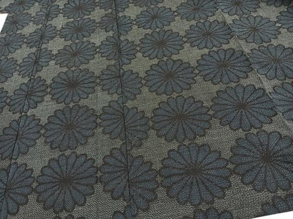 平和屋着物▽上質な紬 単衣 花づくし 正絹 逸品 AAAV8331fy