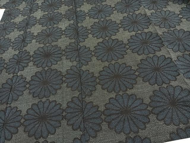 平和屋着物▽上質な紬 単衣 花づくし 正絹 逸品 AAAV8331fy