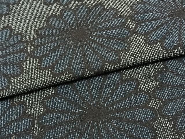 平和屋着物▽上質な紬 単衣 花づくし 正絹 逸品 AAAV8331fy